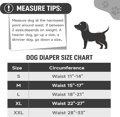 Leekalos Male Dog Diapers, Dog Belly Bands for Male Dogs Wraps Washable Doggie Diapers High Absorbing Dog Belly Bands（5 Pack）