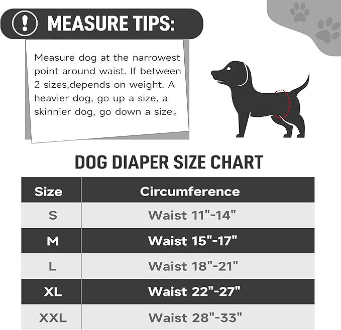 Leekalos Male Dog Diapers, Dog Belly Bands for Male Dogs Wraps Washable Doggie Diapers High Absorbing Dog Belly Bands（5 Pack）