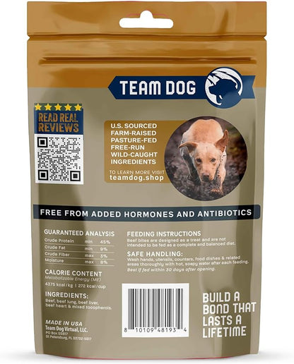Team Dog Beef Heart, Lung & Liver Dog Treats, 5.4 Oz, Gluten-Free, Grain-Free Training Treats