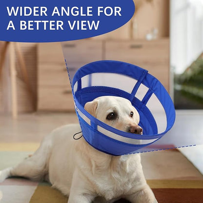 ASENKU Dog Cone Collar, Soft Adjustable Cone for Dogs to Stop Licking, Lightweight Recovery Dog Cone After Surgery, Pet E-Collar for Small, Medium & Large Dogs,(Blue L)