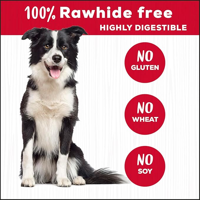 Country Kitchen Rawhide Free Beef Twists Dog Chews, Made with Real Beef, Highly Digestible, Gluten Free, 3 Count