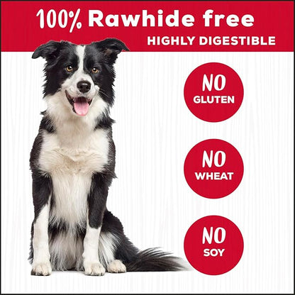 Country Kitchen Rawhide Free Beef Twists Dog Chews, Made with Real Beef, Highly Digestible, Gluten Free, 3 Count