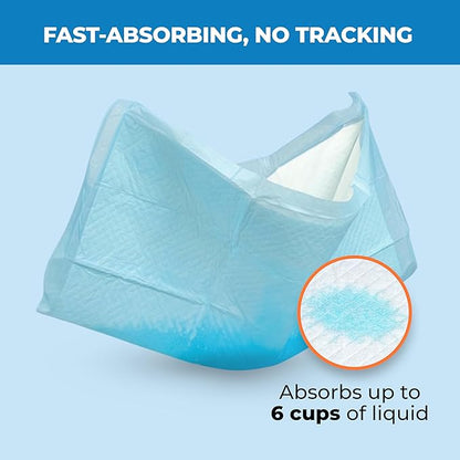 Best Pet Supplies XL (36 x 28 Inches) Puppy Pads 40 Count - Super Absorbent Dog Training Pads, Quick-Dry, Odor Control, Disposable Pee Pads, Leak-Proof Wee Wee Pads for Indoor Dogs – Baby Blue