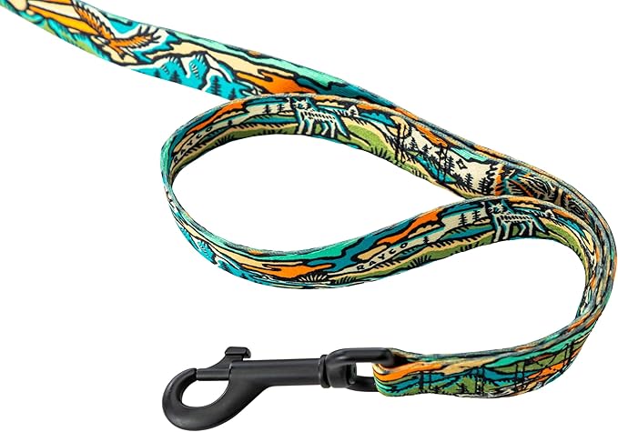 Wolfgang Heavy Duty Dog Leash, Pull-Tested for Walking & Training, WildWolf Print, Dual Handle Large