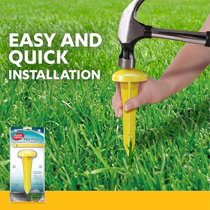 Simple Solution Pee Post Outdoor Dog Training Aid, 13-Inch Pheromone Infused Yard Marking Stake for Puppy Potty Training, Housebreaking, Lawn and Garden Dog Pee Attractant, Reusable Potty Helper