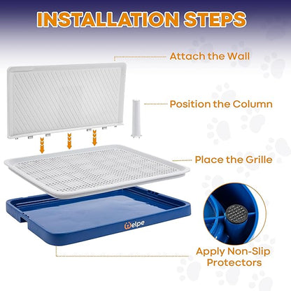 Welpe Dog Potty Tray with Pee Pad Holder - Perfect Indoor Potty Training Solution for Small and Medium Dogs. Say Goodbye to Messy Floors and Enjoy Stress-Free Training Success!