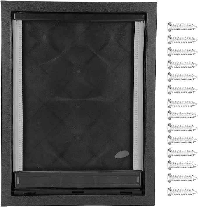 Large Pet Door for Dogs 50x38x5cm Plastic Wall Mounted Dog Door with Built in Magnet Pet Accessories Pet Gate Pet Supplies Easy to Install for Large Medium Pets (Black)