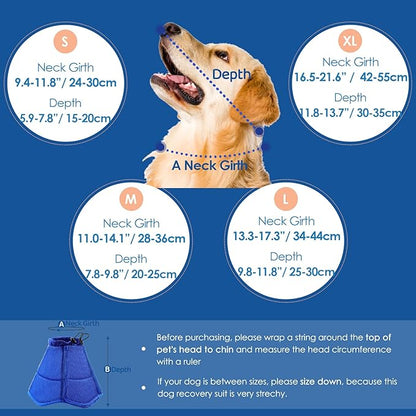 SUNFURA Dog Cone - Soft Cone for Dogs to Stop Licking, Pet E-Collar Alternative After Surgery, Adjustable Pet Recovery Collar for Wound Healing, Pink Large