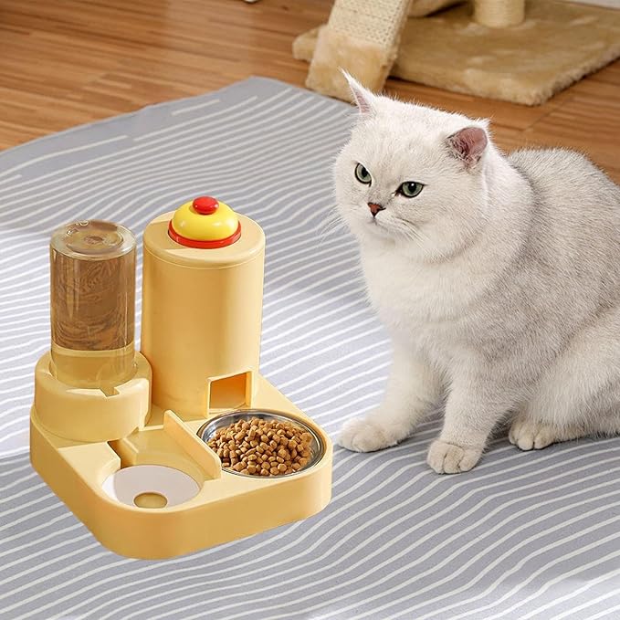 Feeding Bowl Set - Dog Water Dispenser, Detachable Food Bowl with Bell with Sturdy Construction, Animal Accessory Featuring Convenient Design, Wet and Dry Feeding Solution for Small Medium Pets