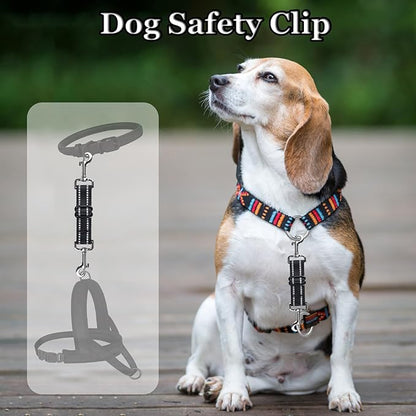 Dog Safety Clip,Prong Collar Safety Clip,Dog CollarClip Adjustable Reflective Nylon PuppyCollar Pet Collar Harness Connector Backup Clasp(2 Pcs Thickening)