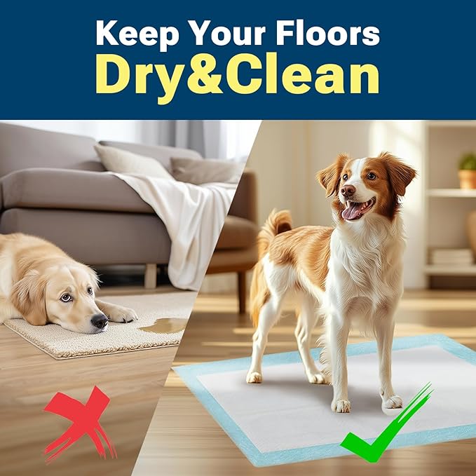 Clean Spaces Super Absorbent Puppy Pads 22"x22" 30 Count, Quick Drying Dog Training Pee Pads, Disposable Underpads for Baby and Adults