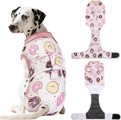 Dog Surgery Suit, Breathable Surgical Recovery Suit for Female Spay Male Neuter, Anti-Licking Surgical Recovery Suit for Abdominal Wounds Skin Disease, Pink, X-Large