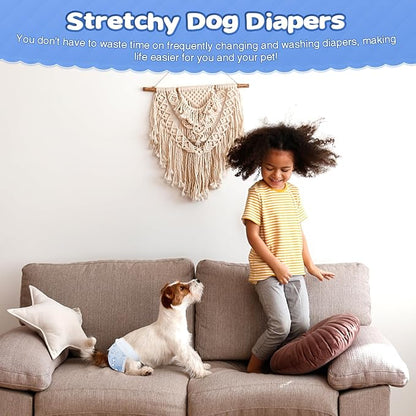 Ambreview Dog Diapers Female, Disposable Pulled Up Dog Diaper with Stretchy Waist, Super Absorbent 360° Leak-Proof Doggie Diapers for Female Puppy Dogs in Heat/Urinary Incontinence (100L)