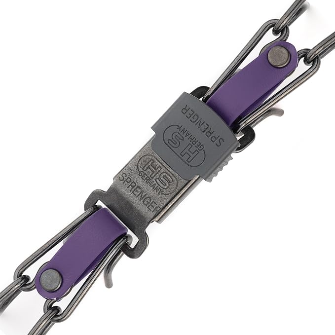 Herm Sprenger Black Stainless Steel Dog Collar with Quick Release ClicLock Buckle O-Ring Biothane Insert Training Collar Made in Germany (Violet Purple, 23in x 3.2mm(Neck Size up to19-20in))