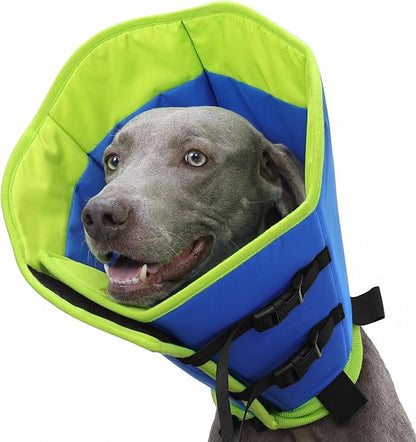 SUNFURA Dog Cone, Soft Cone for Dogs to Stop Licking, Dog E-Collar Alternative After Surgery for Medium Large Dogs, Pet Cones Collar for Wound Healing with Adjustable Buckle, Blue L