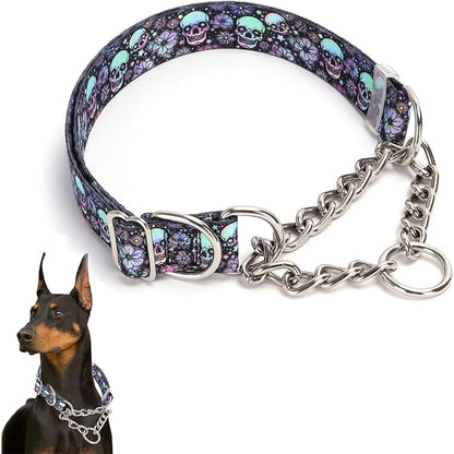 Dog Choker Collar for Large Dogs，Stainless Steel Chain Martingale Collar for Dogs, No Pull Slip Cinch Choker Choke Heavy Duty Dog Collars