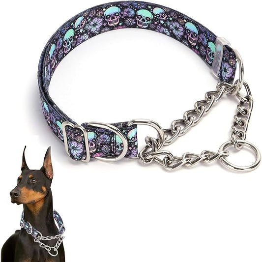 Dog Choker Collar for Large Dogs，Stainless Steel Chain Martingale Collar for Dogs, No Pull Slip Cinch Choker Choke Heavy Duty Dog Collars