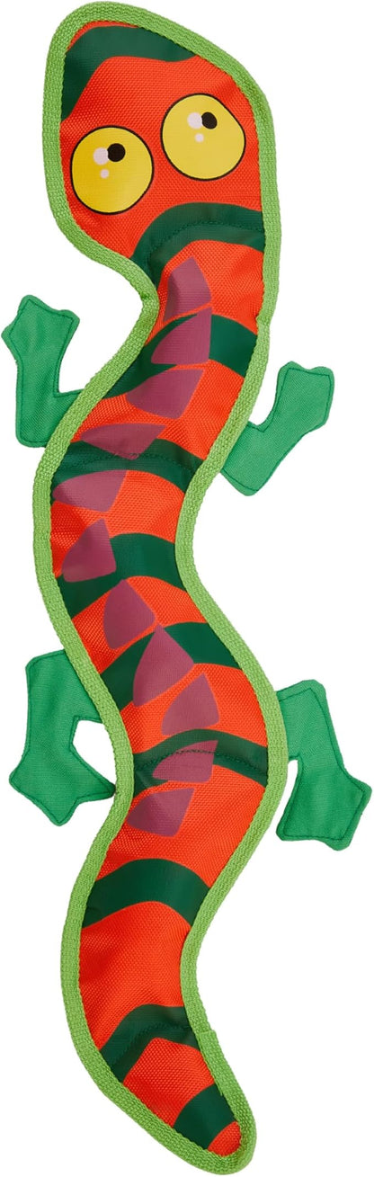 Outward Hound Fire Biterz Gecko Plush Firehose Material Interactive Dog Toy, Large