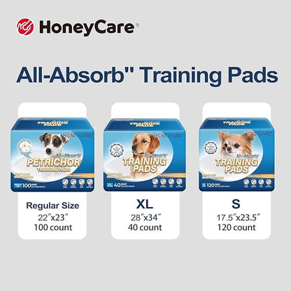 HONEY CARE All-Absorb A07 Bulk Packaging Training Pads, Blue, Large - 22" x 23" 200ct