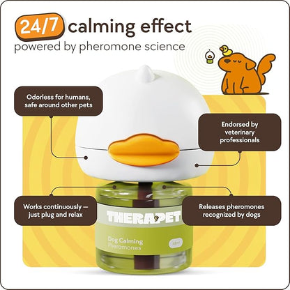 TherapetMD Dog Calming Diffuser - for Stress, Destructive Behavior, Pee Accidents, Separation Anxiety, Barking, Aggression & Chewing - 2 count Refill Included 30-Day each - Packaging May Vary