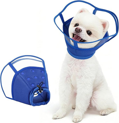 Kuoser Small Dog Cone Collar After Surgery, Soft Cone for Dogs to Stop Licking, Breathable Pet Recovery Collar Comfortable Elizabethan Collars, Adjustable Protective Dog Cones for Small Dogs, Blue S