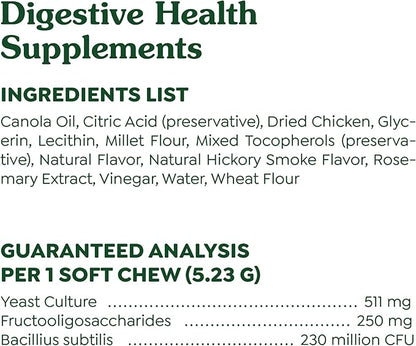 Greenies Supplements Digestive Health Probiotics for Dogs, Dog Probiotic Supplements, Chicken Flavor, 7.8 oz. Pouch of 40 Count