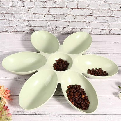 Cat Water Bowl Multiple Case Food Feeder Water Feeding Bowl Six Petals Plastic Feeder Puppy Food Dispenser Bowls for Cats Dogs(Green)