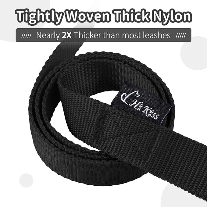 HIKISS Long Dog Leash Obedience Recall Training Agility Lead with Thickening Material for Large Dog - 15ft 20ft 30ft 50ft 100ft Training Leash (Black 30ft)