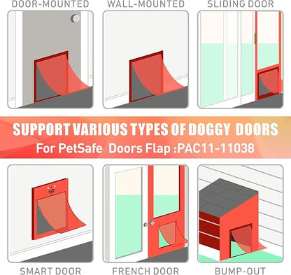 2 Pack Pet Door Replacement Flap with Magnetic Closure, Compatible with PetSafe Freedom Dog and Cat Door PAC11-11038 Medium 8 1/4" w x 12 3/4" h with 10PCS Screws