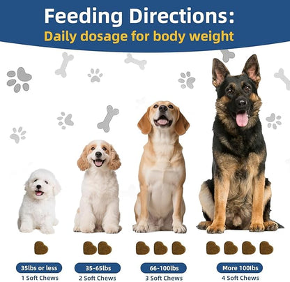Dogs Allergy & Itch Relief Chews, Dog Probiotics for Skin & Immune Support Helps Relieve Itchy Skin & Ear, Dog Allergy Supplement for Paw Licking, Itching Skin Relief with Colostrum, Fish Oil (Brown)