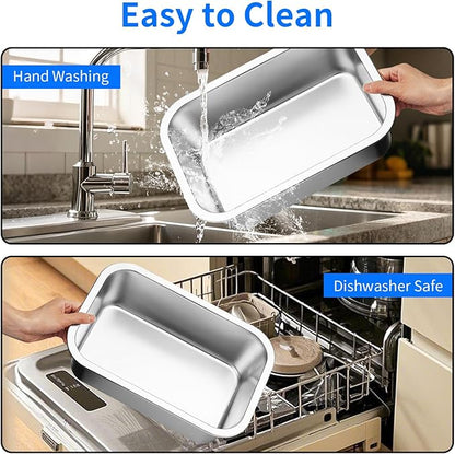 Ohtomber Stainless Steel 1.25 Gallons Large Dog Water Bowl, Metal Pet Dog Water & Food Bowl No Spilling, Outdoor Feeder Dish Plate for Cat, Big, Extra Large Pet