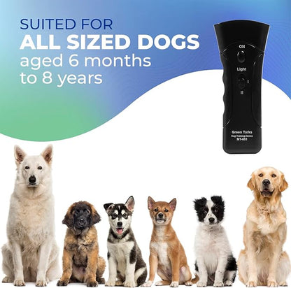 Bark Be Gone Barking Deterrent Device – Stop Barking & Repel Aggressive Pets – Humane Training Tool, Anti Barking Device Outdoor Indoor, Bark Control, No Shock Collar Alternative, Portable LED