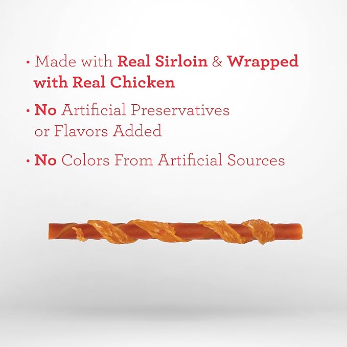 DreamBone Chicken Wrapped Twists with Real Sirloin 15 ct