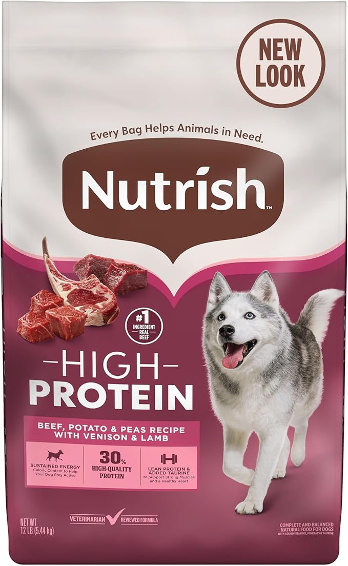 Rachael Ray Nutrish PEAK Natural Dry Dog Food, Open Prairie Recipe with Beef, Venison & Lamb, 12 Pounds, Grain Free (Packaging May Vary)
