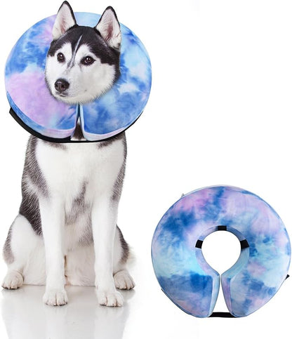 Dog Cone, Y-blue Dog Cone Collar Inflatable Puppy Neck Collar