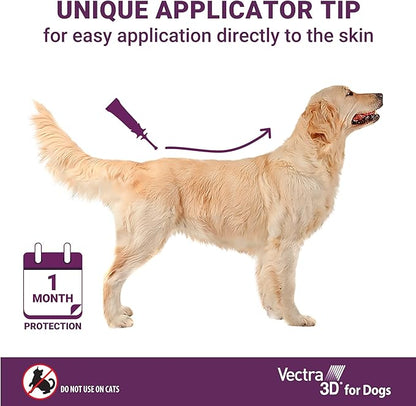 Vectra 3D for Dogs Flea, Tick & Mosquito Treatment & Prevention for Extra Small Dogs (5-10 lbs), 3 month supply