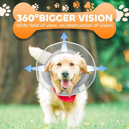 Soft Dog Cone Collar for Large Medium Small Dogs, Adjustable Cones for Dogs to Stop Licking, Recovery Collar After Surgery to Prevent Licking-Comfortable Alternative to Dog Cones(L(Neck:15.5"-17.8")