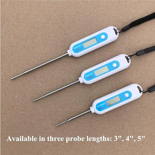 Veterinary Thermometer for Large Animals. Fast, Accurate Temperatures in 8-10 Seconds. Three-Inch Stainless-Steel Probe with Blunt Tip. Safe for All Farm Animals & Pets., White