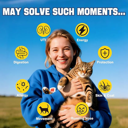 Antibitics for Cats, Cat Antibitics for Infection, Natural Antibitic Pet Supplements, Supports Allergy Itch,Cough Relief,Immune Support -Proper for All Ages & Breeds-Bacon Flavor