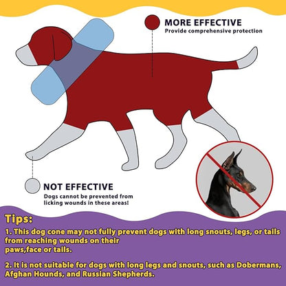 Crazy Felix Soft Donut Cone for Dogs to Stop Licking,French Bulldog Recovery Collar After Surgery Inflatable Cone Alternative for Small Medium Large Dogs, Elizabethan Collar with Boxer Pattern