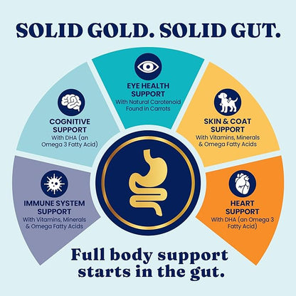 Solid Gold Dry Dog Food for Sensitive Stomachs - Grain Free & Gluten Free w/Venison, Pumpkin & Probiotics for Gut Health & Digestion - Sensitive Stomach Dog Food for All Ages - Nutrientboost – 22LB
