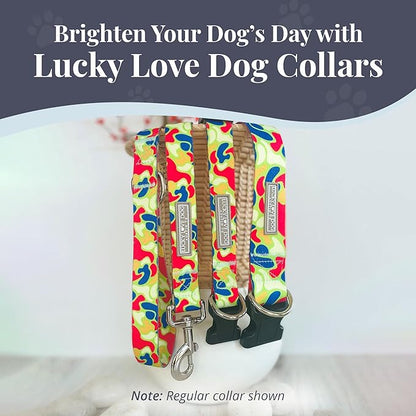 Lucky Love Dog Martingale Dog Collar - Adjustable, No-Slip, Durable, & Soft Webbing Collar for Male and Female Dogs Ideal for Training & Walking - Oscar, Large