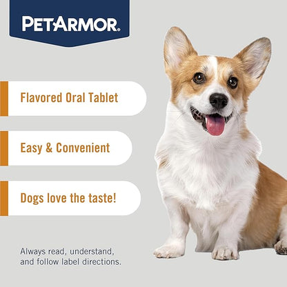 PetArmor 7 Way De-Wormer for Dogs, Oral Treatment of Tapeworm, Roundworm & Hookworm, Dewormer for Puppies & Small Dogs (6-25 lbs), Worm Remover (Praziquantel & Pyrantel Pamoate), 2 Flavored Chewables