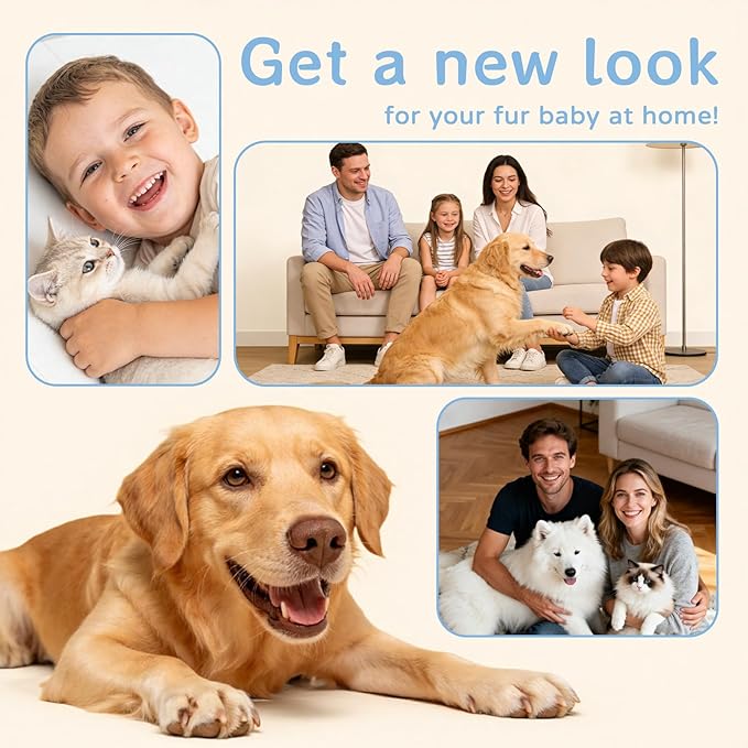 Dog Grooming Kit, Pet Grooming Vacuum with Pet Clipper Nail Grinder, Dog Hair Vacuum with 6 Pet Grooming Tools for Dogs Cats Shedding Grooming
