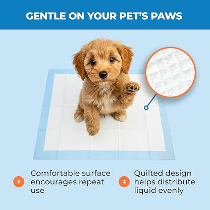Best Pet Supplies Puppy Pads (22.5 x 22 Inches) - Disposable, Dog Training Potty, Super Absorbent Baby Blue Puppy Pee Pads for Dogs (100 Count)