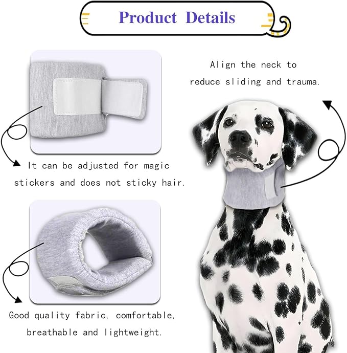 Cat Cone Collar for Pet with Spinal IVDD Issues After Surgery Recovery, Adjustable Cat Neck Brace Elizabethan Collar, Neck Cervical Cone to Stop Licking for Small Medium Dog Puppy Kitten (Grey, S)