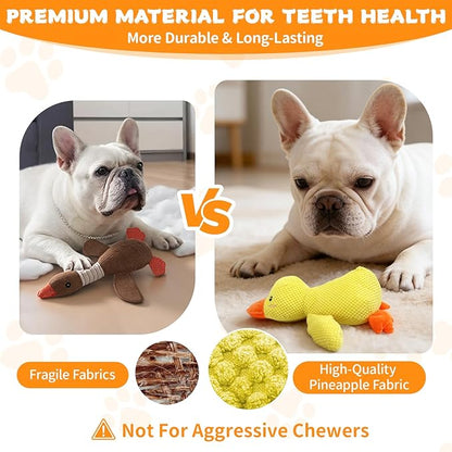 Calming Duck Toy for Dogs, 2026 New Interactive Crinkle Toy with Quack Sound for Dogs Teeth, Soft Stuffed Plush Mellow Calming Duck Pillow for Puppy Keep Busy -Yellow, 9.8"x8.6"(S)