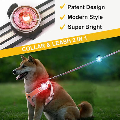 Tubasion 3-Pack Dog Lights for Night Walking, Upgraded 8 Modes Rechargeable Dog Collar Lights for Nighttime Clip On, IPX6 Waterproof and Silicon Band Safety Light for Collars