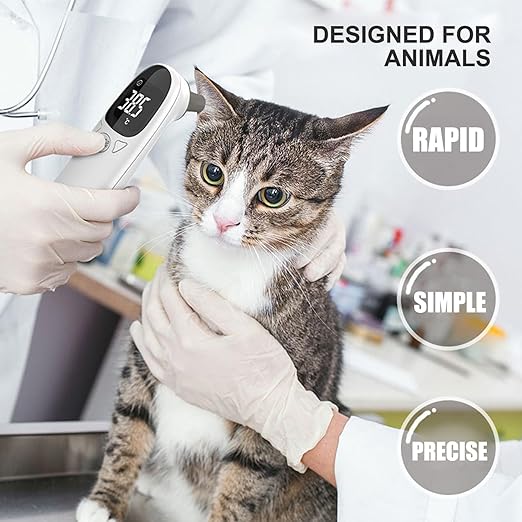 Cat Ear Thermometer for Pet, Accurate 32-42.9℃ Digital USB Rechargeable 5x1.5 Thermometer for Dog Cat Pig Sheep