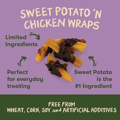 Pet 'n Shape Sweet Potato Chews – Natural Chicken Wrapped Sweet Potato Dog Treats - 42 Ounce